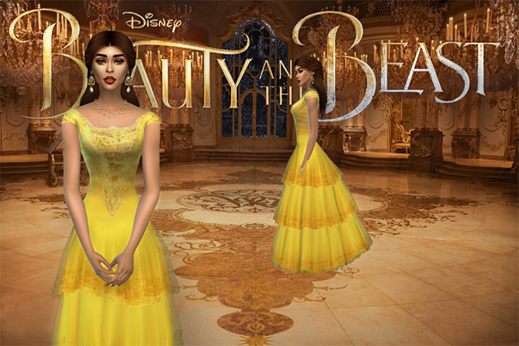 Sims 4 Belle Disney Princess CC  Hair  Dresses   More   FandomSpot - 2