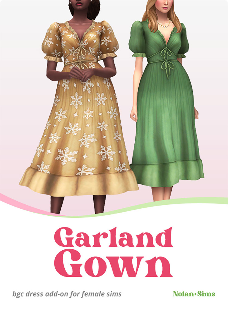 Garland Gown Sims 4 CC