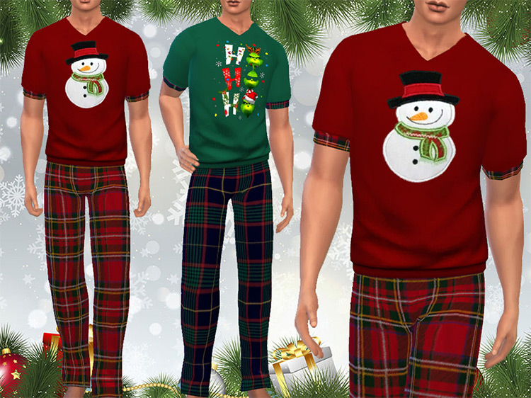 Plaid Xmas Pajamas TS4 CC