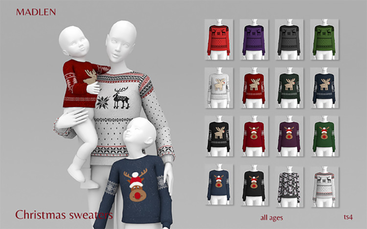 Madlen Christmas Sweaters Sims 4 CC