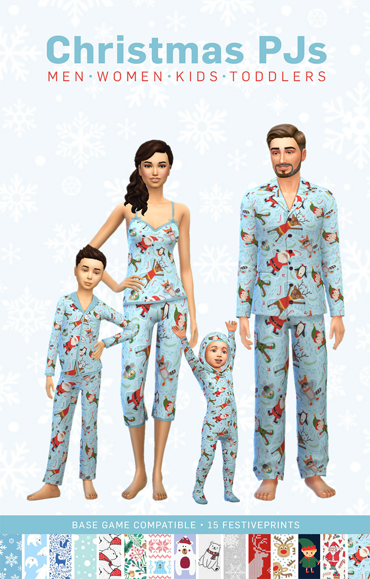 Matchy-Matchy Christmas Pajamas TS4 CC
