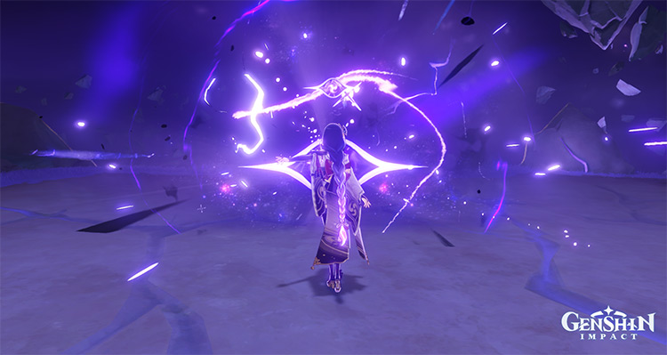 Raiden’s elemental skill: Eye of Stormy Judgment / Genshin Impact