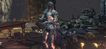 The Ashen One celebrating after freeing Karla from Irithyll Dungeon
