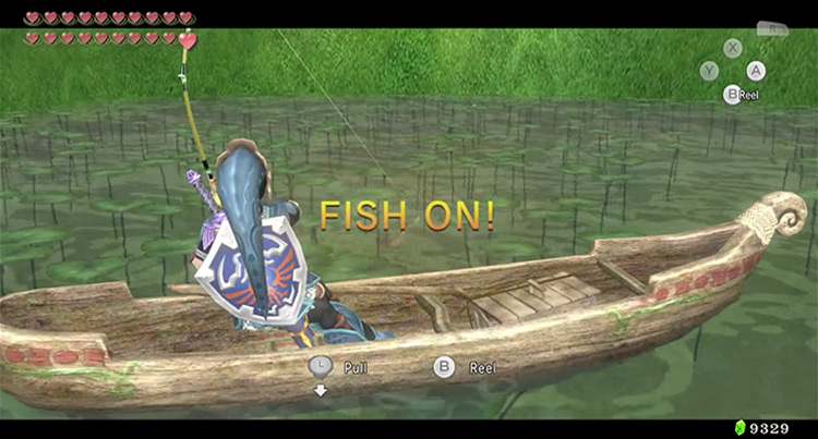 Fishing mini-game from Twilight Princess screenshot