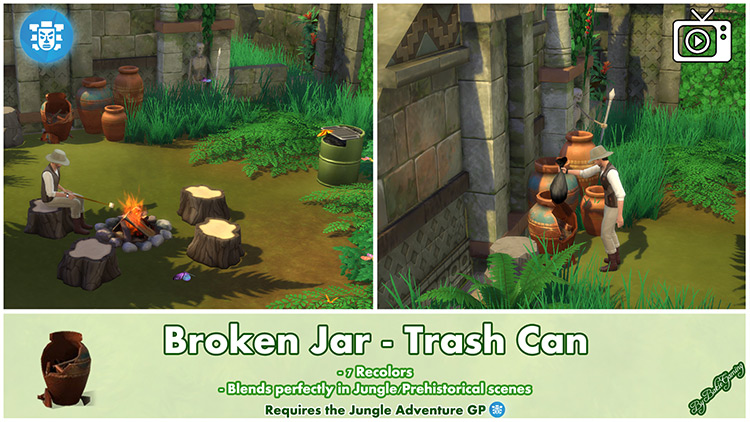 Broken Jar – Trash Can by Bakie TS4 CC