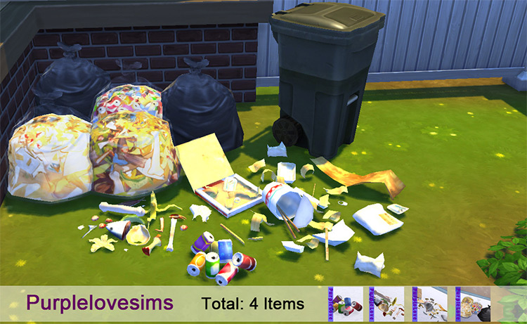 Garbage Set CC by Purplelovesims Sims 4 CC