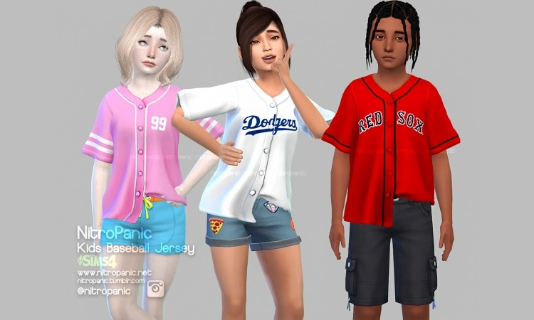 Kids Baseball Jersey CC by nitropanic Sims 4 CC
