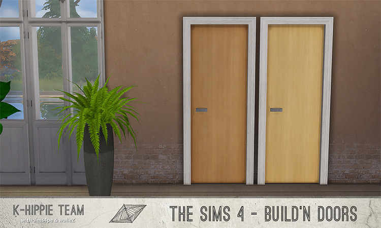 Wood Door Recolors x21 / Sims 4 CC