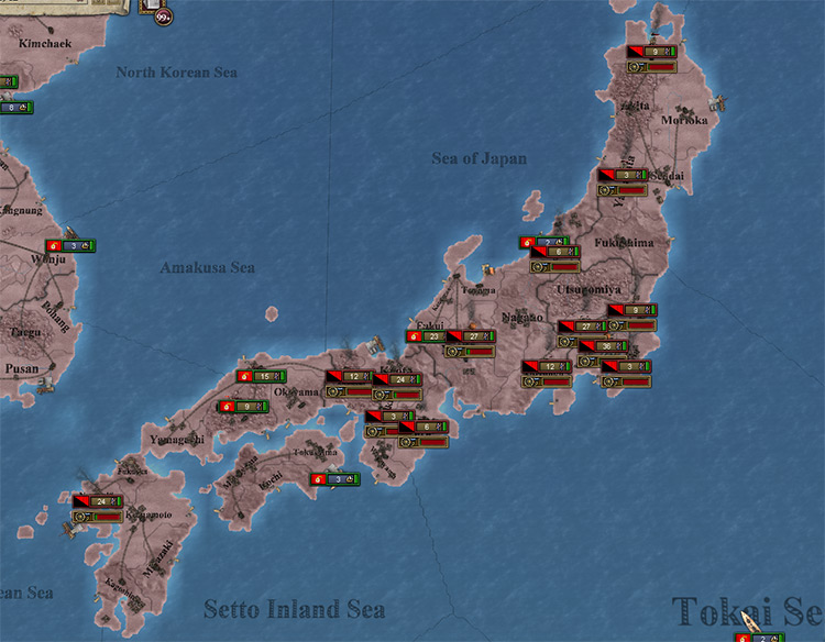 Japanese Revolt with a huge amount of brigades / Victoria 2