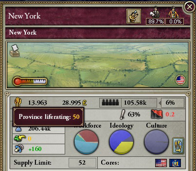 New York with 50 Life Rating / Victoria 2
