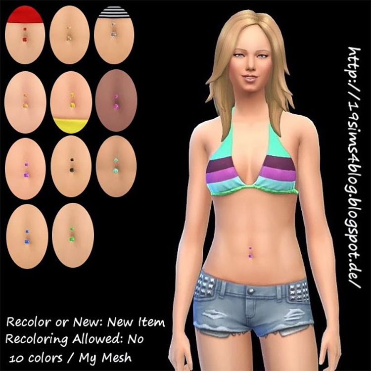 Best Maxis Match Belly Button Piercings  Sims 4 CC    FandomSpot - 84