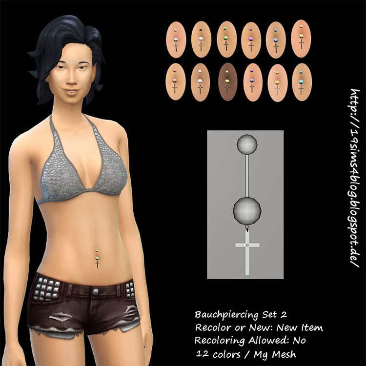 Belly Piercing Set #2 / Sims 4 CC