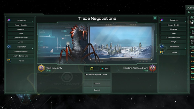 Trade Negotiations with a foreign empire / Stellaris