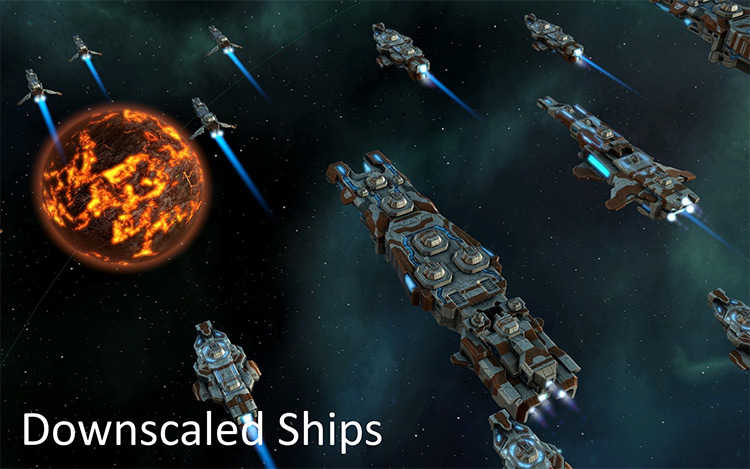 Downscaled Ships Stellaris mod