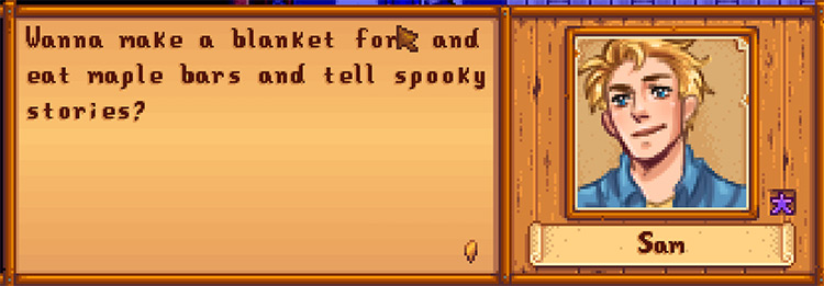 Sam Marriage Dialogue Expansion Mod for Stardew Valley