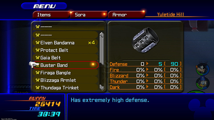 The Buster Band is one of the best defense accessories / Kingdom Hearts II