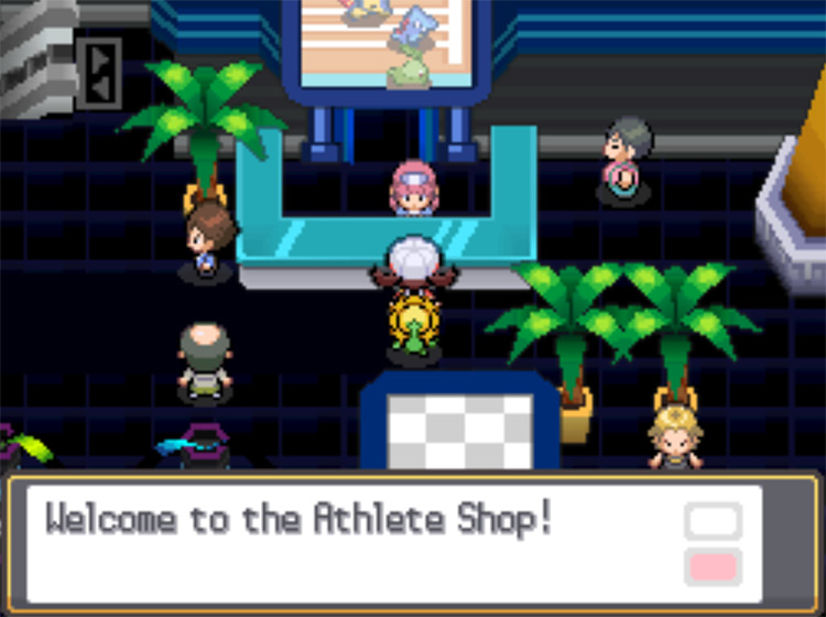 The Athlete Shop in the top right corner of the Pokéathlon Dome / Pokemon HGSS