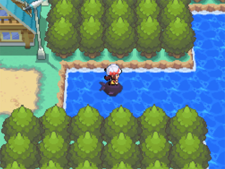 The waters of Route 27, where Luvdisc swarms occur / Pokemon HGSS