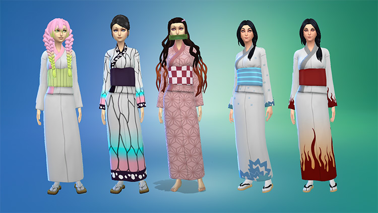 Adult Female Yukata Recolors / Sims 4 CC