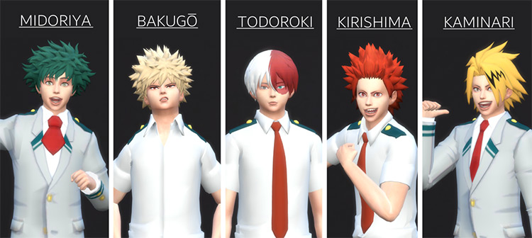 Hair Pack 1 – Boku no Hero Academia / Sims 4 CC