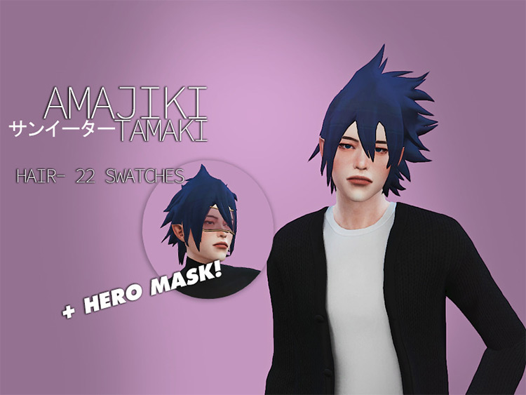 Amajiki Tamaki Hair and Hero Mask / Sims 4 CC