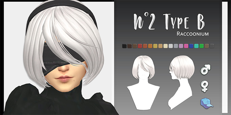 2B Hair / Sims 4 CC