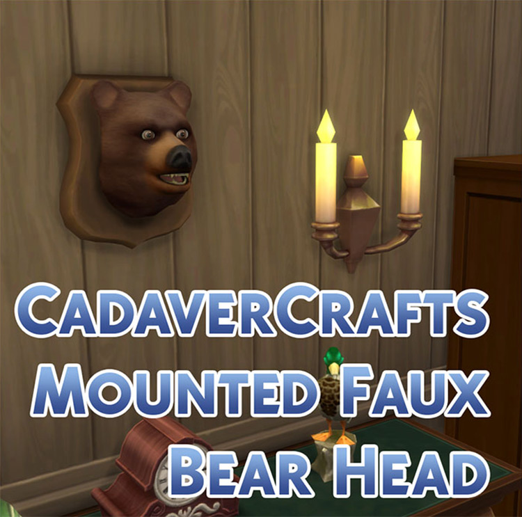 Mounted Faux Bear Head / Sims 4 CC