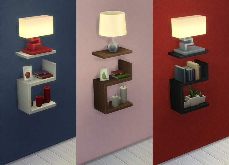Intellectual Illusion Wall Shelf / Sims 4 CC
