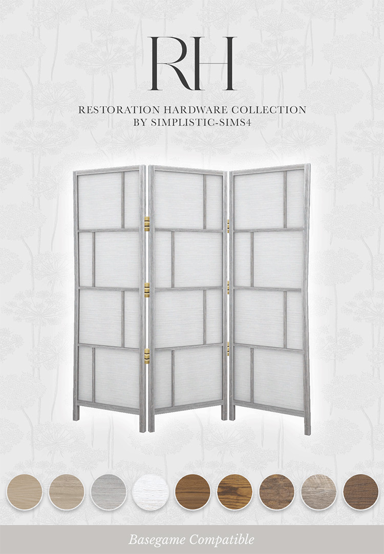 Restoration Hardware Room Divider / Sims 4 CC