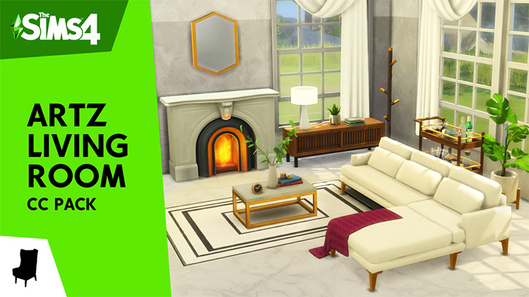 Best Sims 4 Maxis Match Living Room CC  All Free    FandomSpot - 13