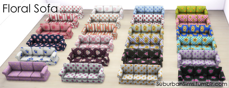 Floral Sofa / Sims 4 CC