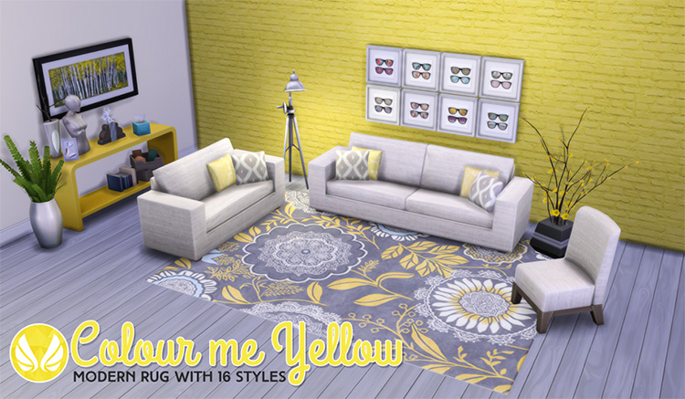 Color Me Yellow Modern Rugs / Sims 4 CC
