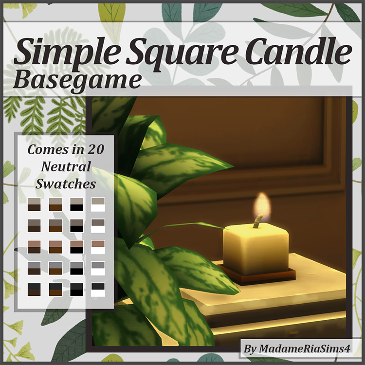 Simple Square Candle / Sims 4 CC