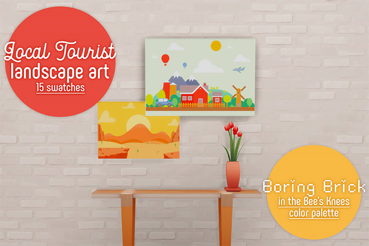 Local Tourist Landscape Art / Sims 4 CC