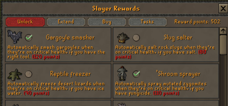 OSRS Rewards Shop Slayer
