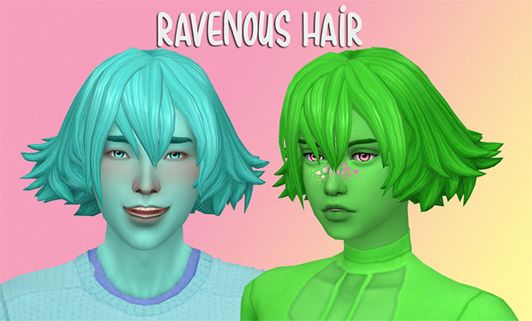 Ravenous Hair in All Sorbets Remix / Sims 4 CC