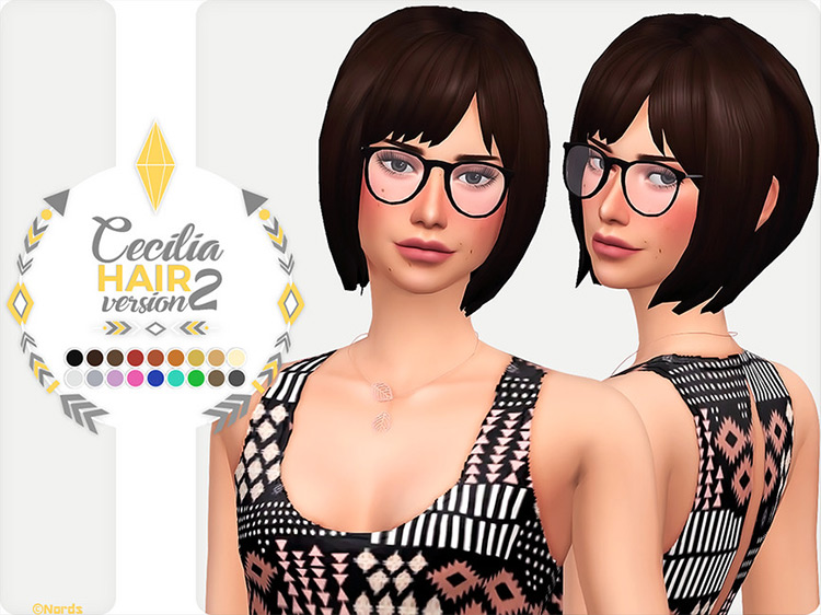 Cecilia Hair v2 / Sims 4 CC