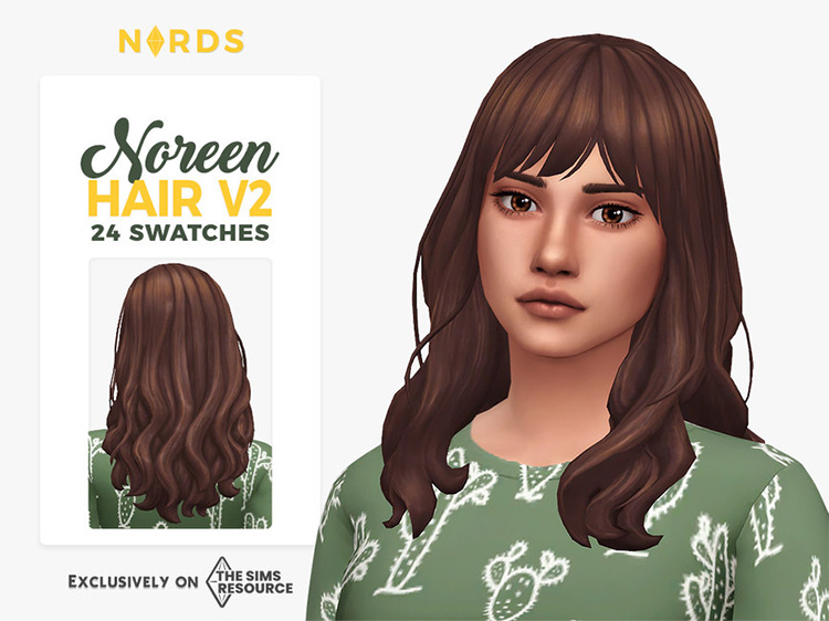 Noreen Hair v2 / Sims 4 CC