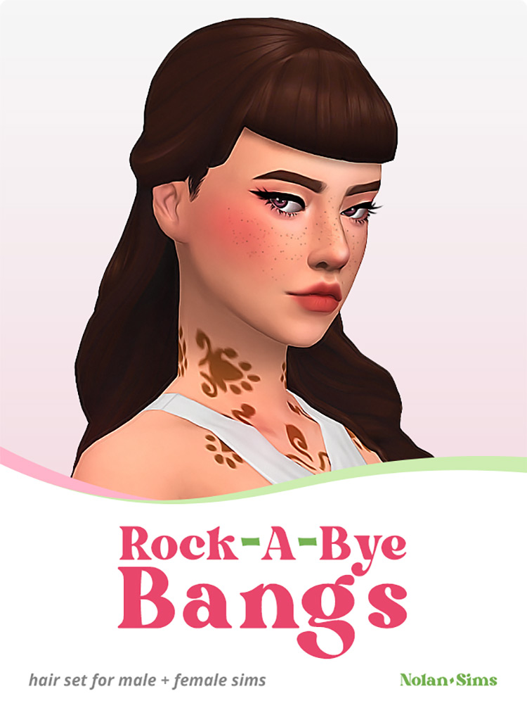 Rock-A-Bye Bangs Hair / Sims 4 CC