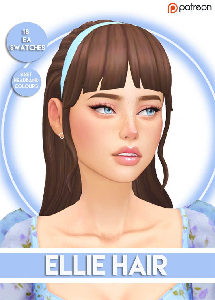 Ellie Hair & Soft Skittles Palette / Sims 4 CC