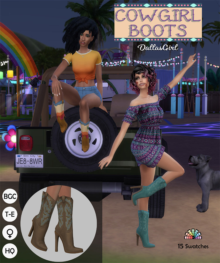 Cowgirl Boots / Sims 4 CC