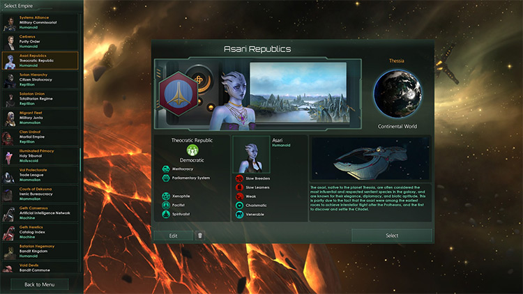 Mass Effect Animated Portraits & Prescripts Stellaris mod