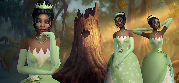 Tiana Lilypad Gown CC (Princess and the Frog)