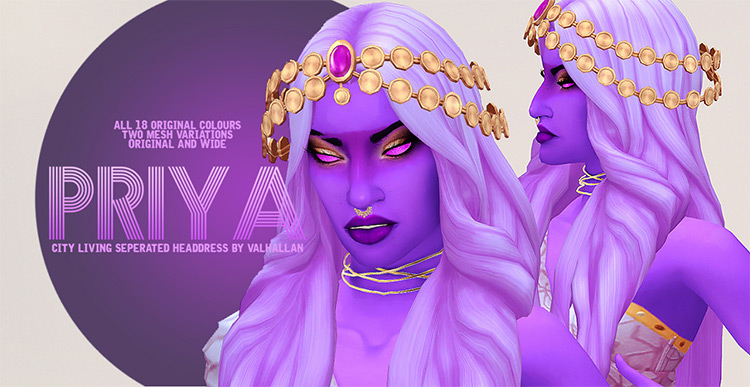 Priya: Separated Headdress from City Living / Sims 4 CC