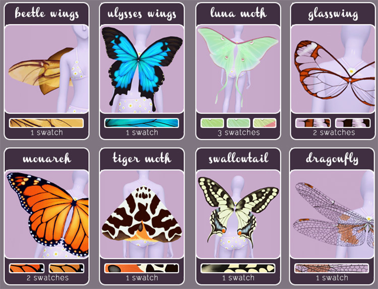 Fantasy Wings – Insects / Sims 4 CC