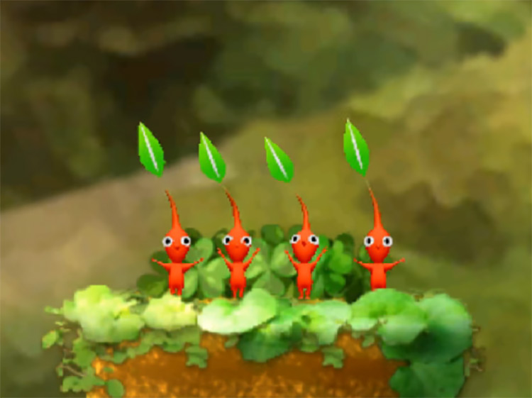 The Pikmin from Hey! Pikmin game