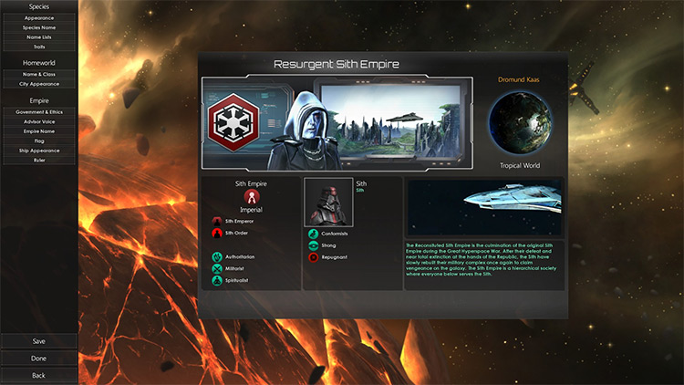 Star Wars Starting Systems & Portrait Collection Mod for Stellaris