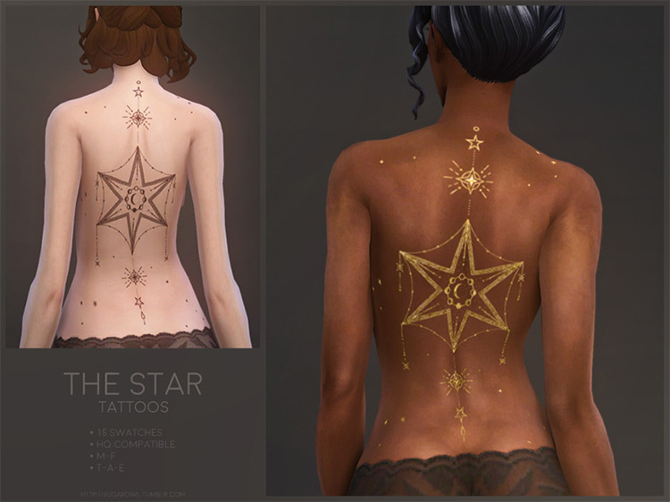 The Star Tattoos / Sims 4 CC