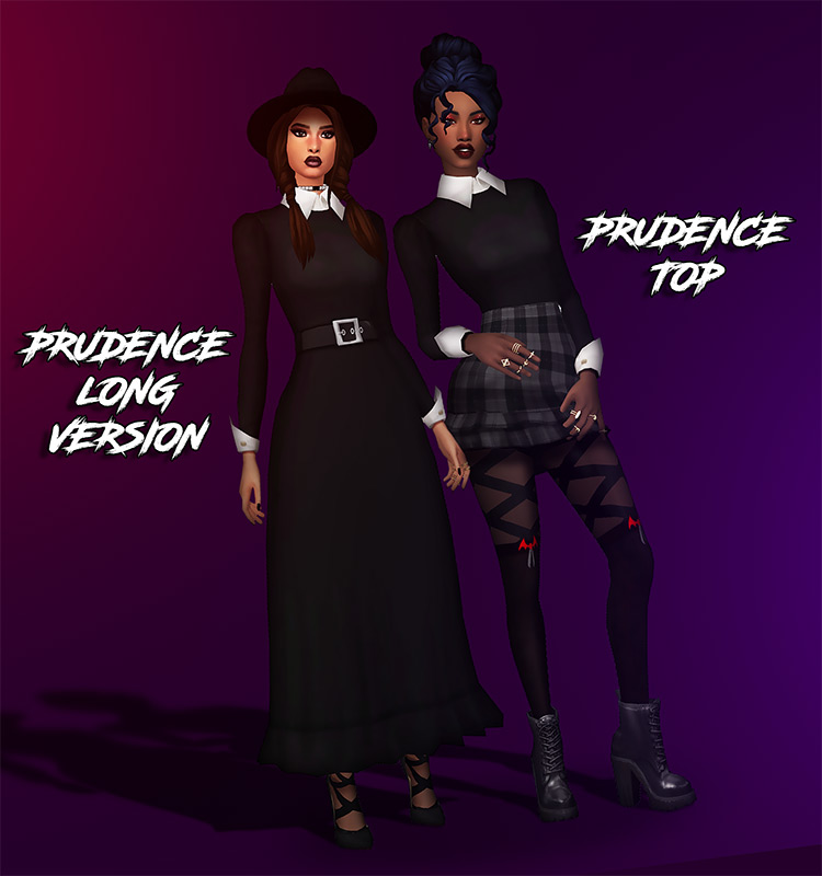Prudence Dress Long Version & Top Version / Sims 4 CC