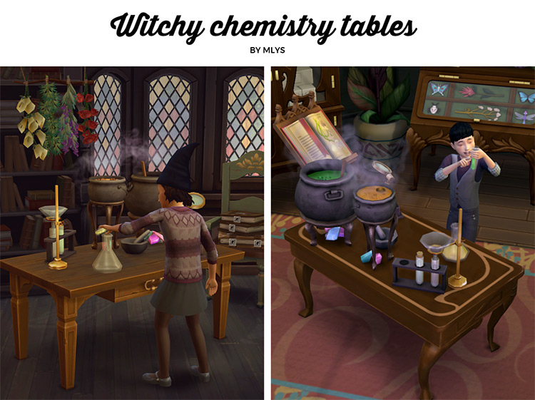 Witchy Chemistry Tables / Sims 4 CC